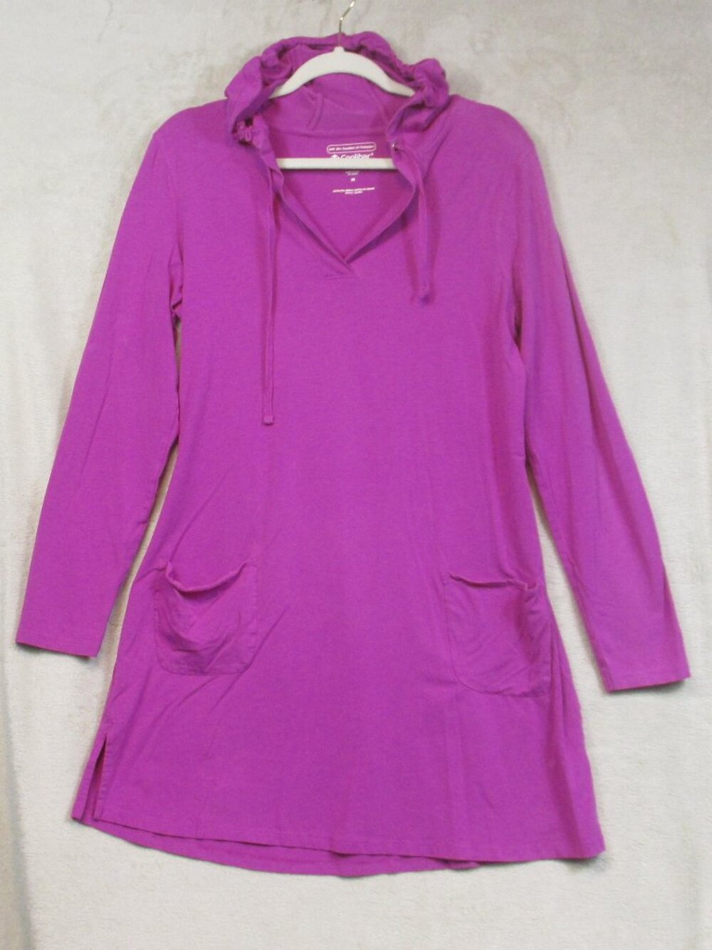 COOLIBAR UPF 50+ Pink Catalina Hooded Cover Up Dress Beach Swim Vacation Size M